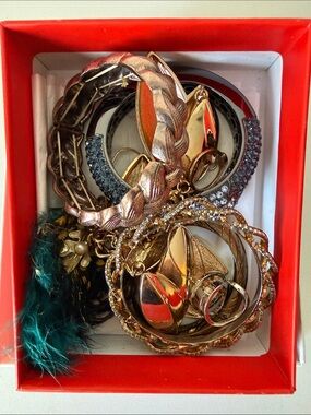 Gold-Tone Mixed Bracelet Set - Elegant Layered Look